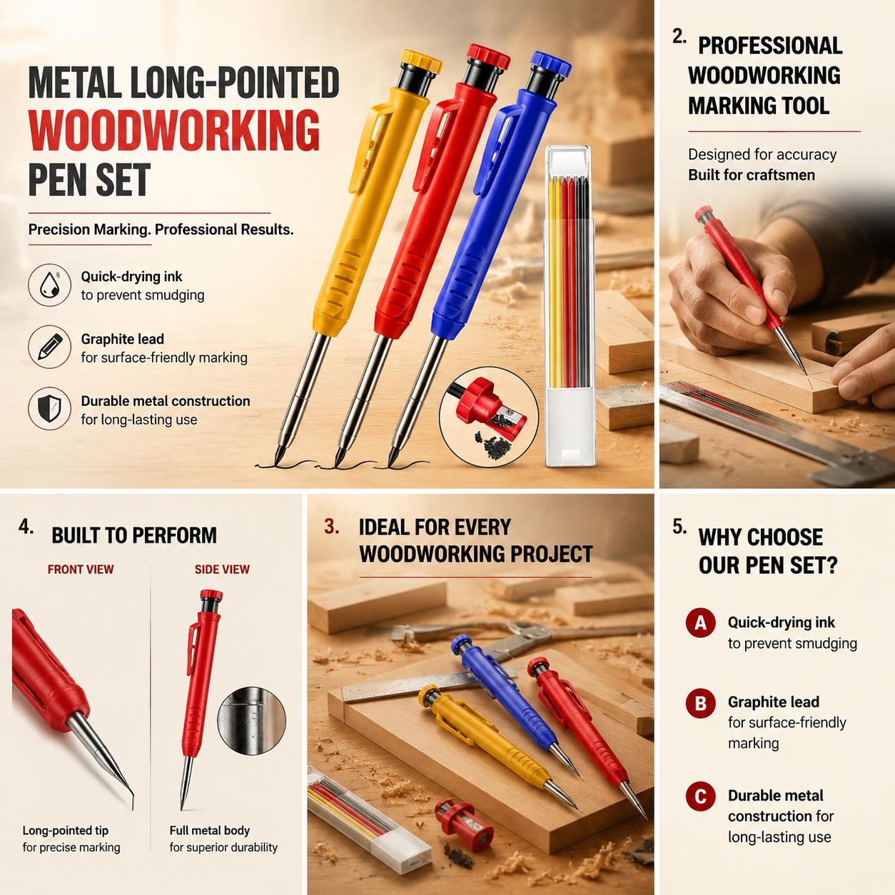 Workshop Tools In Engineering - Lápiz Profesional de Metal con Punta