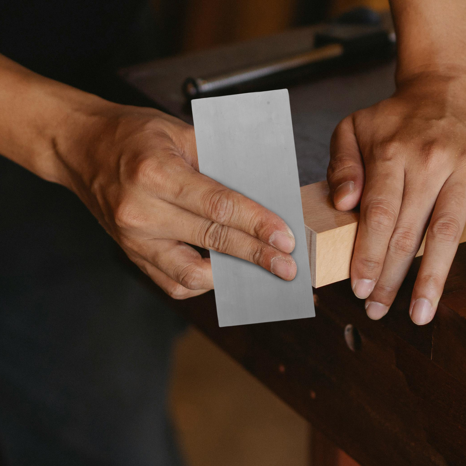 Card Scraper Cabinet - Juego de 6 Raspadores de Acero